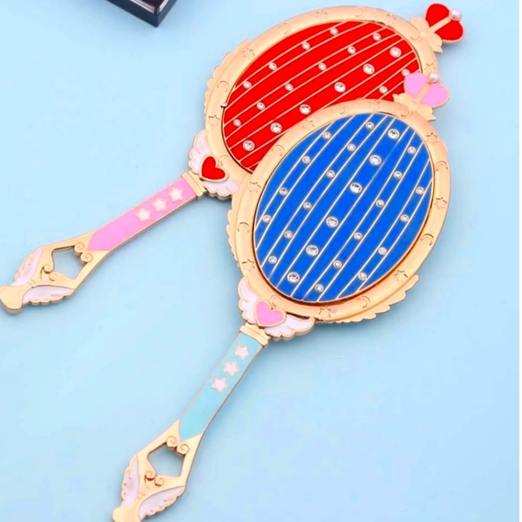 S.MoonMirror&BrushSet! Heavy!  (Mirror&Makeup-Brushes) RedOrBL. MirOpt.  Msg.Me - Picture 3 of 16